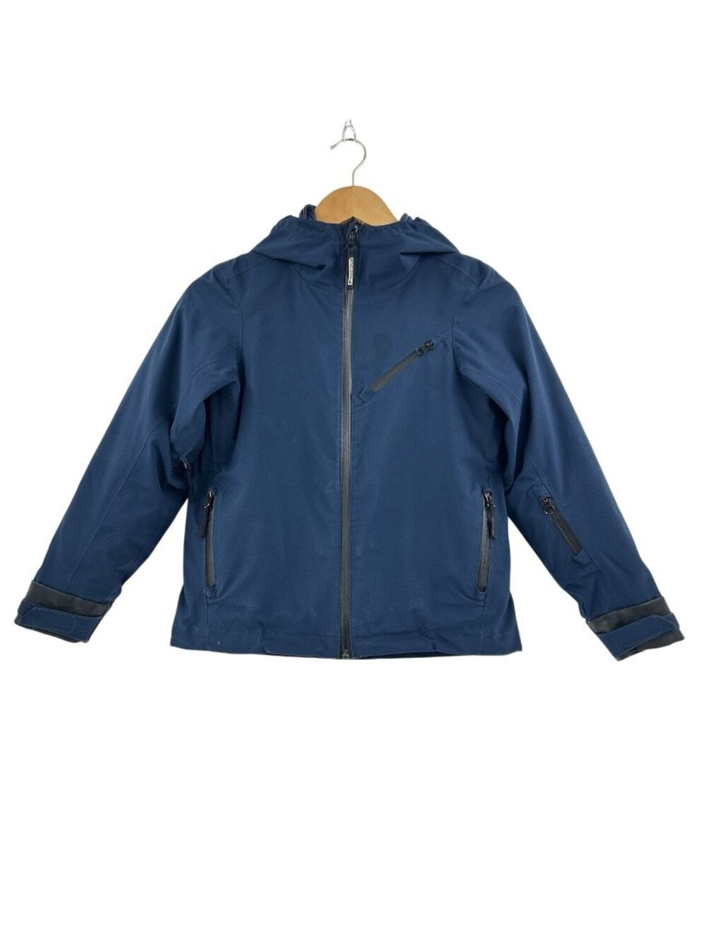 Shred Dog Kids HardShell Ski Jacket 3M Thinsulate Sz 8 Navy Blue Adjustable Fit